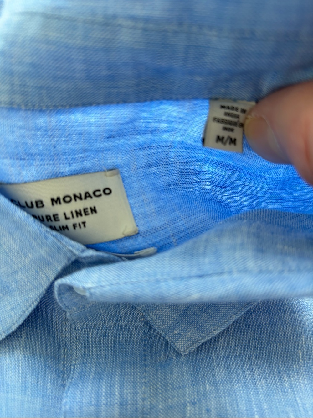 Club Monaco Light Blue Linen Button-Down Shirt - Picture 3 of 6